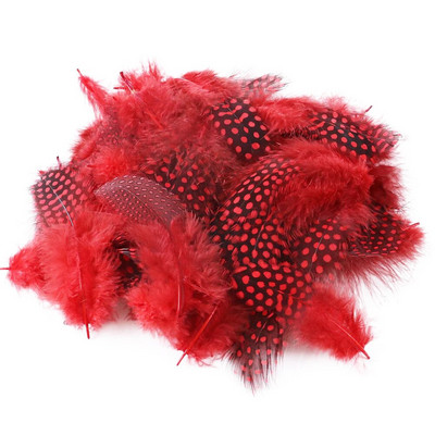 Mažos perlinės vištos fazano plunksnos Natūralios plunksnos dėmėtos, laisvos 5–8 cm plunksnos, skirtos amatams su baltais taškeliais, plunksnomis