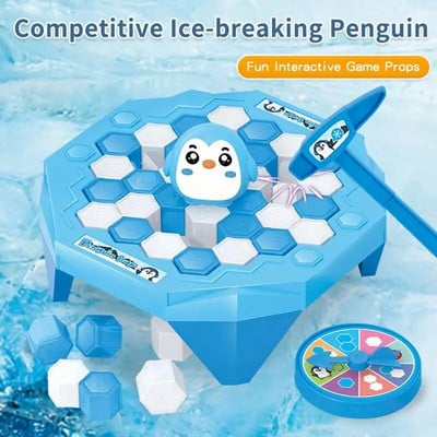 Mini pingvincsapda családi jégtörő játék Mentés pingvin játék Szülő-gyermek interaktív szórakozás beltéri társasjáték gyerekeknek