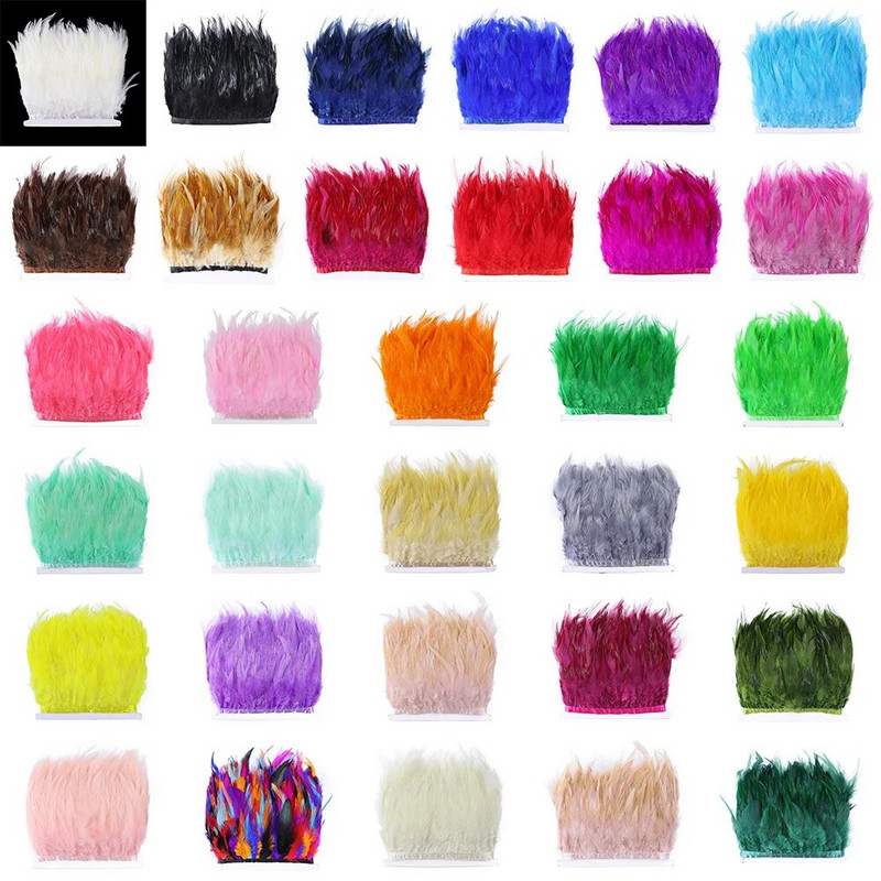 1 m prirodna bijela piletina pijetlovo perje obrubljen rese 10-15 cm perjanica fazana vrpca Juju šešir Rukotvorina šivanje Ukrasi za tapiserije