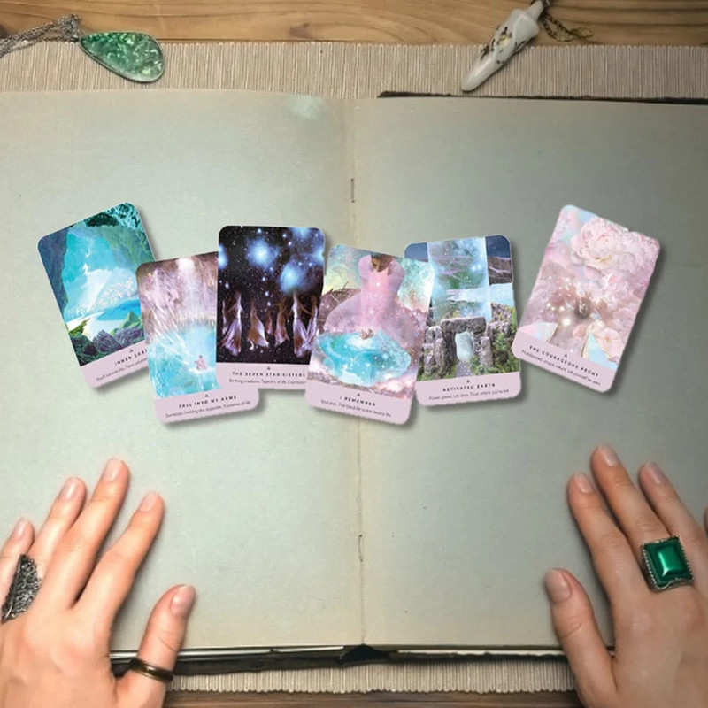 „Oracle Cards Deck“ stalo žaidimas anglų kalba, skirtas šeimos dovanų vakarėliui, žaidžiant Taro kortų stalo žaidimus Pramogos