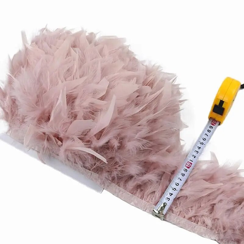 Κορδέλα 1 Yard Soft White Feather γαλοπούλας 10-15cm Αφράτα φυσικά φτερά Δαντέλα κρόσσια για διακόσμηση νυφικού Craft Plume