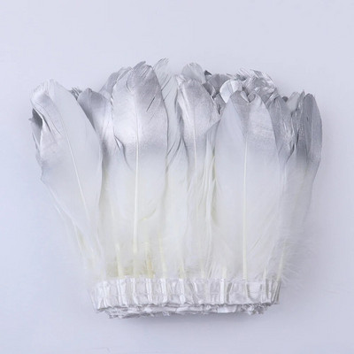 Veleprodaja Zlatno Srebrno guščje perje Obrub resama Ukrasi vjenčanica Perje za rukotvorine Traka od guščijeg perja Diy dodaci