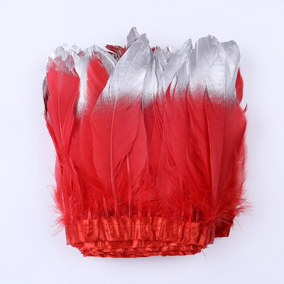 Veleprodaja Zlatno Srebrno guščje perje Obrub resama Ukrasi vjenčanica Perje za rukotvorine Traka od guščijeg perja Diy dodaci