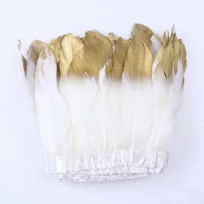 Veleprodaja Zlatno Srebrno guščje perje Obrub resama Ukrasi vjenčanica Perje za rukotvorine Traka od guščijeg perja Diy dodaci