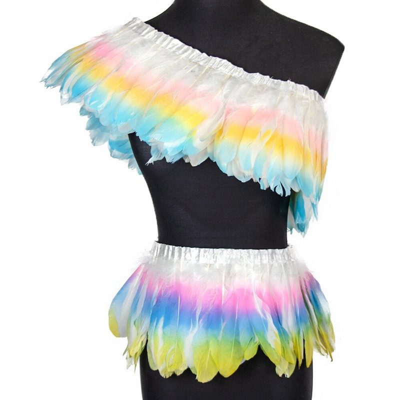 Veleprodaja Zlatno Srebrno guščje perje Obrub resama Ukrasi vjenčanica Perje za rukotvorine Traka od guščijeg perja Diy dodaci