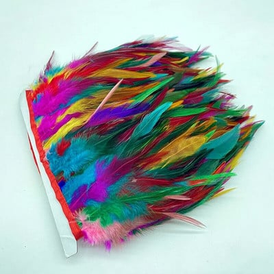 Panglică cu pene de fazan colorate natural de 1M, cusut cu pene de Crăciun, îmbrăcăminte pentru petrecere, lucrat manual, artizanat de nuntă, decor plume