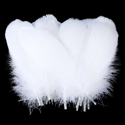 Pene de gâscă albă de 10-15 cm pentru meșteșuguri, plutire moale, pene de lebădă, fabricare de bijuterii, accesorii de nuntă, decorare, artizanat, penne