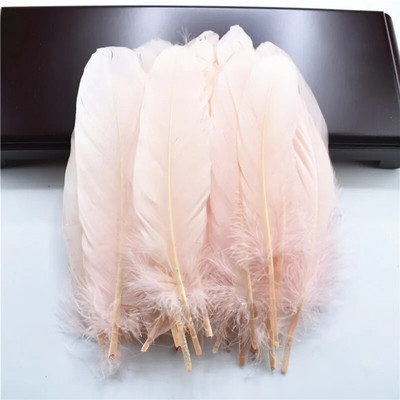 Shell Pink Hard Stick Естествени гъши пера за дрехи 5-7"/12-18 см Аксесоари за декорация на дома Пера за изработка на бижута