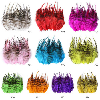 50 бр./чанта Естествени пера от фазан за занаяти Grizzly Rooster Saddle Fly Tiing Feather Jewelry Dreamcather Earring Accessories
