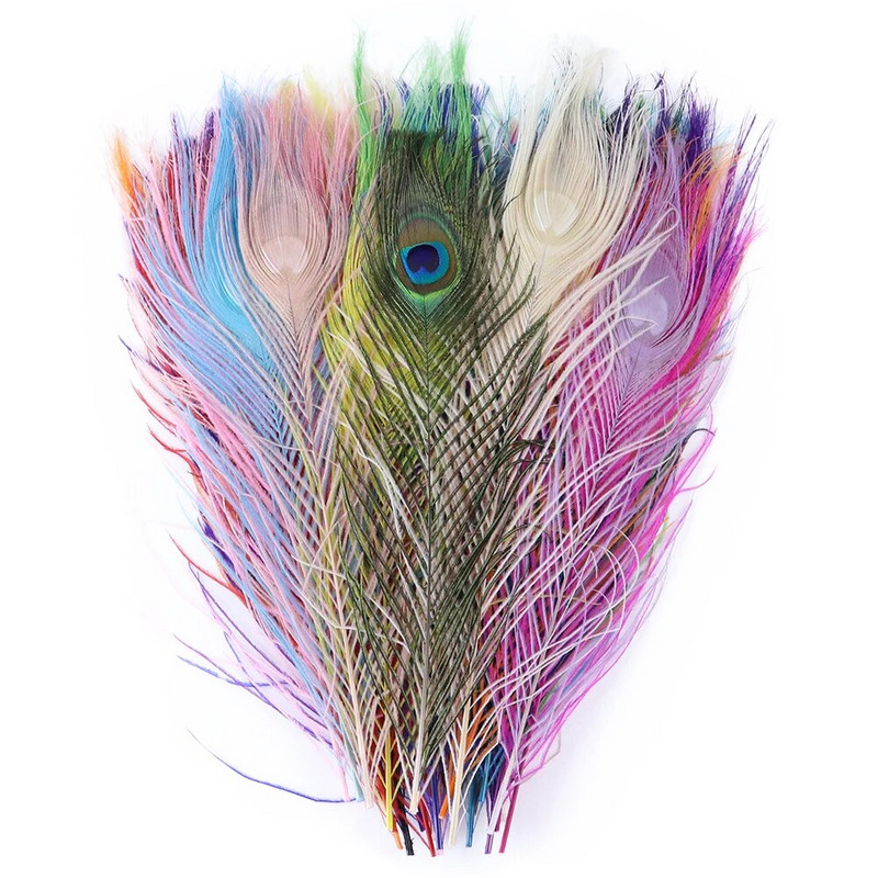 25-30 CM Värviline paabulinnu sulg Looduslikud suured silmad sulg 10-12 tolli pulmade koduriided peokaunistused isetegemise tarvikud