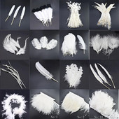 Noi pene albe de struț, gâscă, fazan, pentru artizanat, pene de struț, tunderea franjuri, cusut haine, penne, decorațiuni pentru petreceri