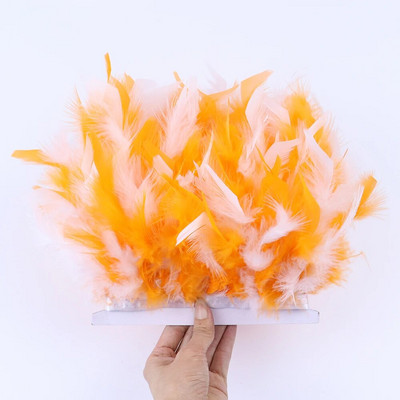 Panglică cu pene de curcan în două culori, 10-15 CM, decorare cu panglică pentru rochie de petrecere de nuntă, cusut, artizanat, penne