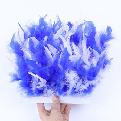Panglică cu pene de curcan în două culori, 10-15 CM, decorare cu panglică pentru rochie de petrecere de nuntă, cusut, artizanat, penne