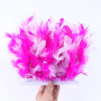 Panglică cu pene de curcan în două culori, 10-15 CM, decorare cu panglică pentru rochie de petrecere de nuntă, cusut, artizanat, penne