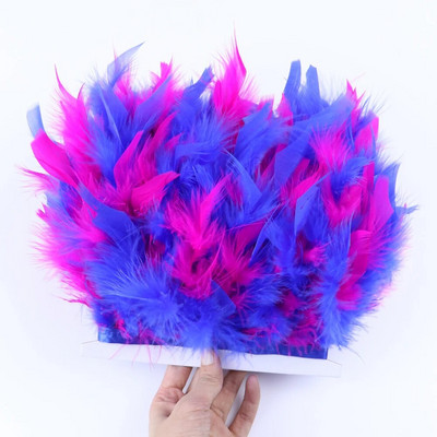 Panglică cu pene de curcan în două culori, 10-15 CM, decorare cu panglică pentru rochie de petrecere de nuntă, cusut, artizanat, penne