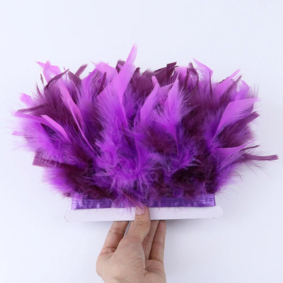 Panglică cu pene de curcan în două culori, 10-15 CM, decorare cu panglică pentru rochie de petrecere de nuntă, cusut, artizanat, penne