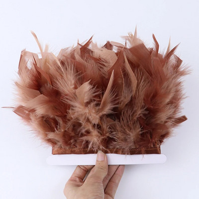 Panglică cu pene de curcan în două culori, 10-15 CM, decorare cu panglică pentru rochie de petrecere de nuntă, cusut, artizanat, penne