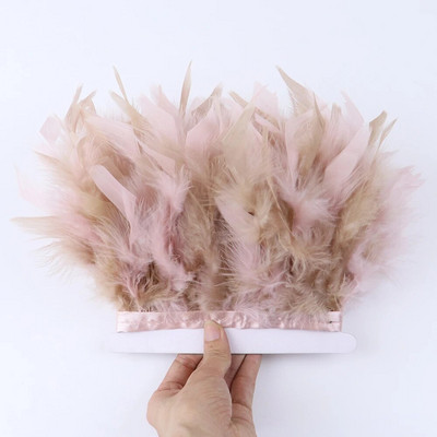 Panglică cu pene de curcan în două culori, 10-15 CM, decorare cu panglică pentru rochie de petrecere de nuntă, cusut, artizanat, penne