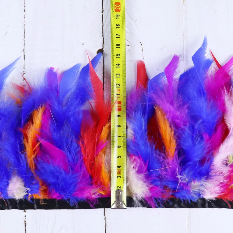 1 metar Dvobojna vrpca s ukrasima od purećeg perja 10-15 CM Ukrasna vrpca za vjenčanicu Odjeća Šivanje Rukotvorine Perjanice