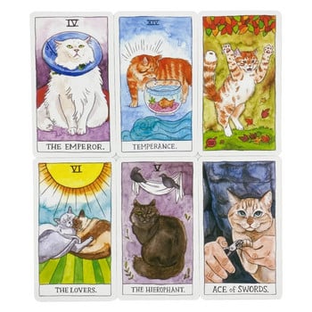 Cute Cat Tarot Cards A 78 Deck Oracle English Visions Divination Edition Borad Playing Games