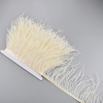 1 метър щраусови пера върху лента с ресни, украсена лента, 10-15 см 4-6\