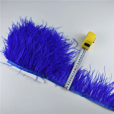 Panglică cu pene de struț pe bandă de 10-15 cm, 4-6" lungă, cu pene albe, decorațiuni pentru haine, decorațiuni de flecos