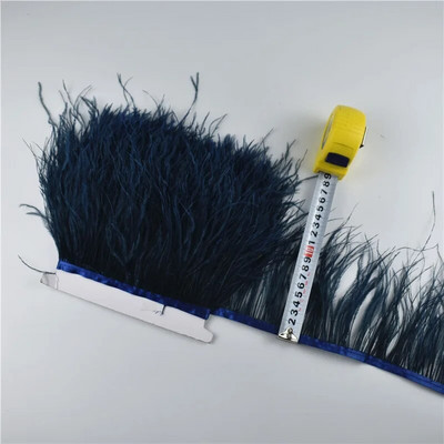Panglică cu pene de struț pe bandă de 10-15 cm, 4-6" lungă, cu pene albe, decorațiuni pentru haine, decorațiuni de flecos