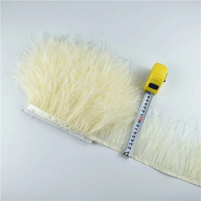 Panglică cu pene de struț pe bandă de 10-15 cm, 4-6" lungă, cu pene albe, decorațiuni pentru haine, decorațiuni de flecos