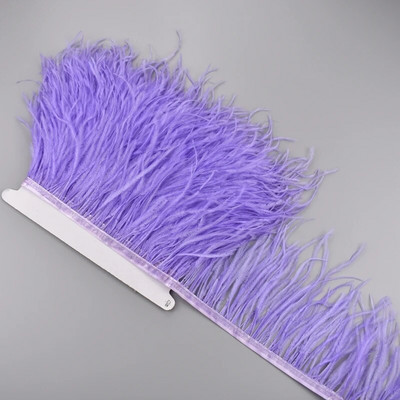 Panglică cu pene de struț pe bandă de 10-15 cm, 4-6" lungă, cu pene albe, decorațiuni pentru haine, decorațiuni de flecos