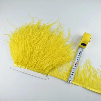 Panglică cu pene de struț pe bandă de 10-15 cm, 4-6" lungă, cu pene albe, decorațiuni pentru haine, decorațiuni de flecos