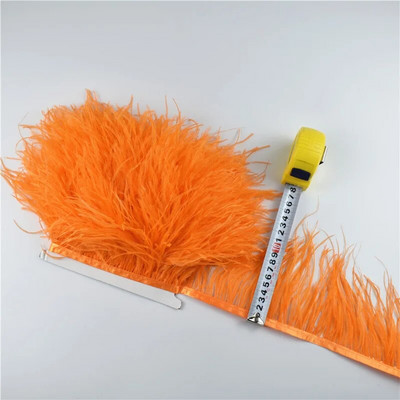 Panglică cu pene de struț pe bandă de 10-15 cm, 4-6" lungă, cu pene albe, decorațiuni pentru haine, decorațiuni de flecos