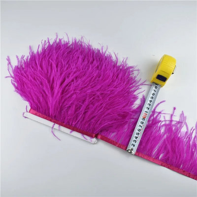 Panglică cu pene de struț pe bandă de 10-15 cm, 4-6" lungă, cu pene albe, decorațiuni pentru haine, decorațiuni de flecos