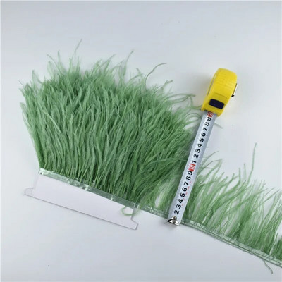 Panglică cu pene de struț pe bandă de 10-15 cm, 4-6" lungă, cu pene albe, decorațiuni pentru haine, decorațiuni de flecos