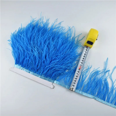 Panglică cu pene de struț pe bandă de 10-15 cm, 4-6" lungă, cu pene albe, decorațiuni pentru haine, decorațiuni de flecos