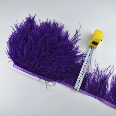 Panglică cu pene de struț pe bandă de 10-15 cm, 4-6" lungă, cu pene albe, decorațiuni pentru haine, decorațiuni de flecos