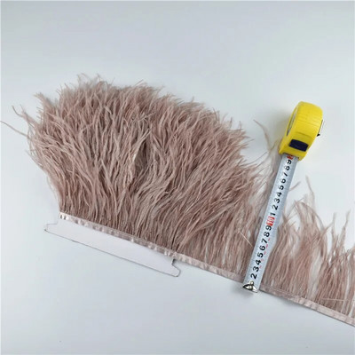 Panglică cu pene de struț pe bandă de 10-15 cm, 4-6" lungă, cu pene albe, decorațiuni pentru haine, decorațiuni de flecos