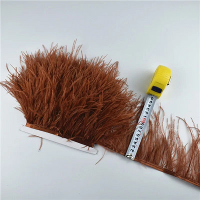 Panglică cu pene de struț pe bandă de 10-15 cm, 4-6" lungă, cu pene albe, decorațiuni pentru haine, decorațiuni de flecos