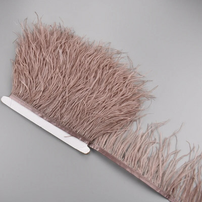 Panglică cu pene de struț pe bandă de 10-15 cm, 4-6" lungă, cu pene albe, decorațiuni pentru haine, decorațiuni de flecos