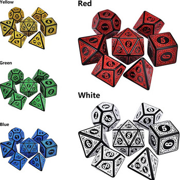 7Pcs/Set DND Dice D4~D20 Multi Sides Polyhedral Edge for Dungeon and Dragon Board Table Game Math Tabletop RPG D&D Аксесоари
