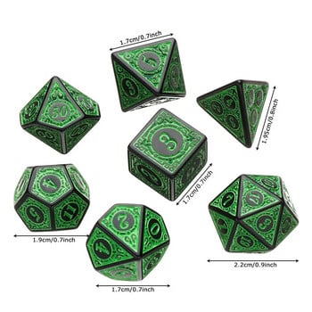 7 τμχ/Σετ DND Dice D4~D20 Multi Sides Polyhedral Edge for Dungeon and Dragon Board Επιτραπέζιο παιχνίδι Μαθηματικά Επιτραπέζιο RPG D&D Αξεσουάρ