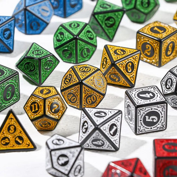7Pcs/Set DND Dice D4~D20 Multi Sides Polyhedral Edge for Dungeon and Dragon Board Table Game Math Tabletop RPG D&D Аксесоари
