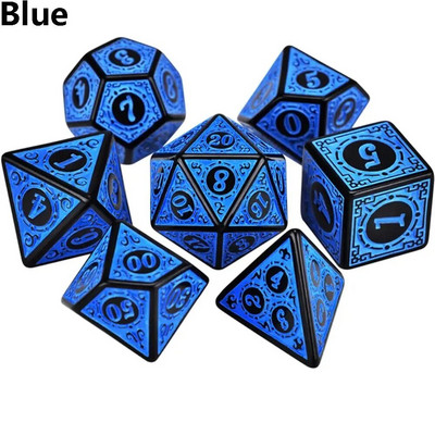 7 tk/komplekt DND täringud D4~D20 mitmepoolsed mitmetahulised servad Dungeoni ja Dragoni lauamängu matemaatika lauaarvuti RPG D&D tarvikute jaoks