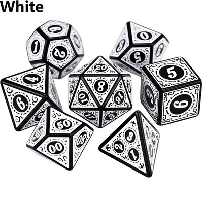 7 tk/komplekt DND täringud D4~D20 mitmepoolsed mitmetahulised servad Dungeoni ja Dragoni lauamängu matemaatika lauaarvuti RPG D&D tarvikute jaoks