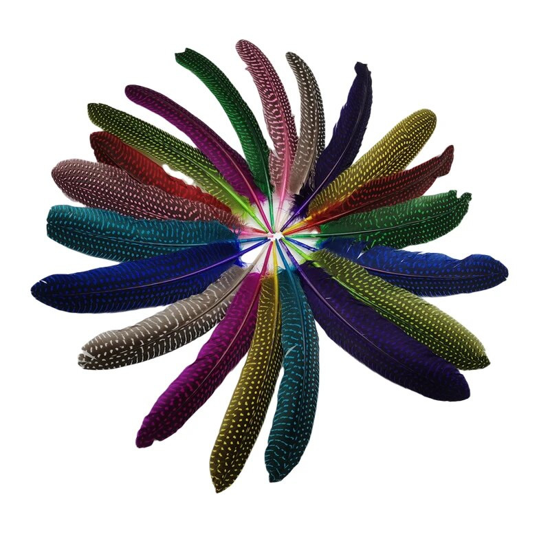 10/20vnt sparnelių natūralaus fazano plunksnos dėmėtosios perlinės vištos pluma pasidaryk marabu plunksnos rankdarbiams dekoro plunksnos17-22cm
