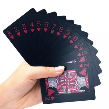54 τμχ Ποιοτικό αδιάβροχο PVC πλαστικό σετ καρτών παιχνιδιών Μαύρο κόκκινο μαγικό κουτί σε συσκευασία πλαστικό Παίζοντας Classic Magic Tricks