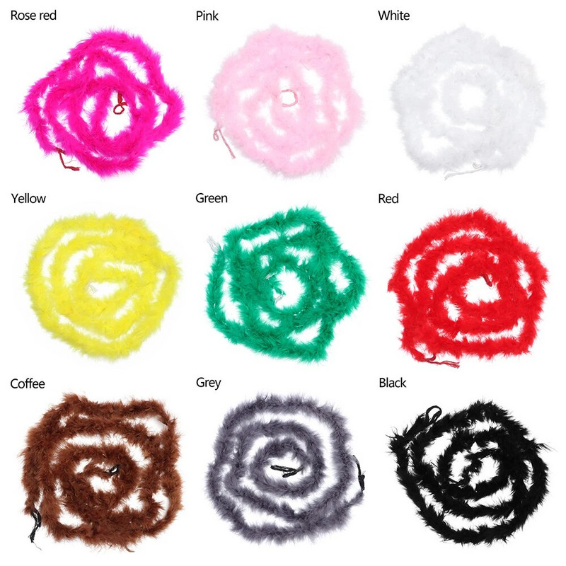 2M 13G Marabou plunksnos Boa Kalėdų eglutė Rožinė kalakuto plunksna ant juostelės Vestuvinė suknelė Skara Dekoratyviniai amatai Plunksnos