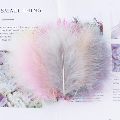 High Quality 50PCS/Bag Turkey Feathers Fluffy and soft Dyed Plumes DIY jewelry decorative accessories Decoration plume Crafts