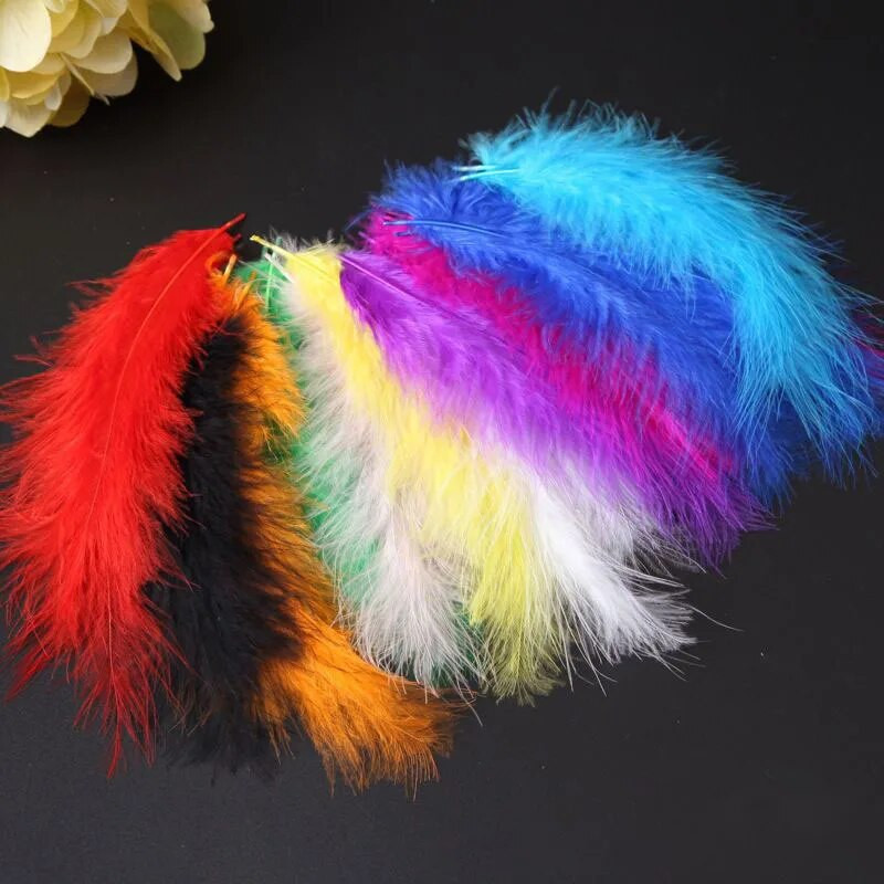 Spalvingos kalakutienos plunksnos 10-15 cm Vestuvių vakarėlio plunksnos Dekoro Dovana Vaikams Pasidaryk pats rankų darbo papuošalai Kūrybiški namų drabužių priedai