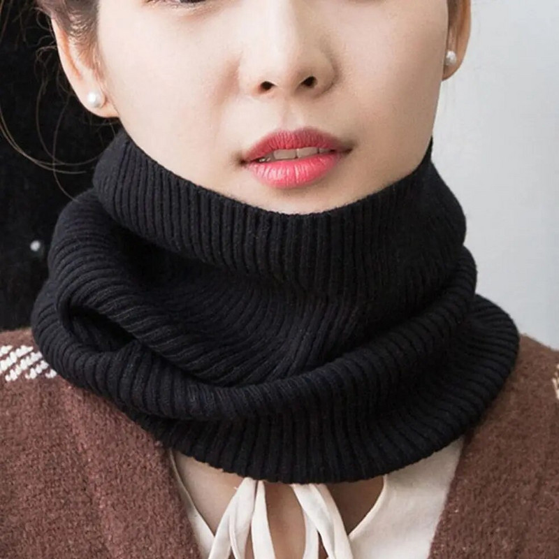 Kašmyro apykaklė vyrams Moteriška gimdos kaklelio netikra apykaklė Stora šilta vilna megzta elastinga rudens žiemos lauko kelionės kaklo skarelė Seilinukas B64