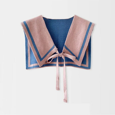 Eșarfă pentru femei, tricot din lână, îngroșă, jachetă exterioară, caldă, stil colegiu, bloc de culoare, vară, cu aer condiționat, pelerina de protecție a gâtului